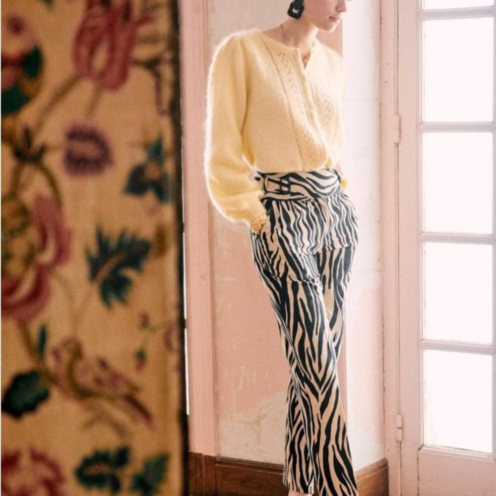 Sezane Francky trousers pants zebra M 38FR